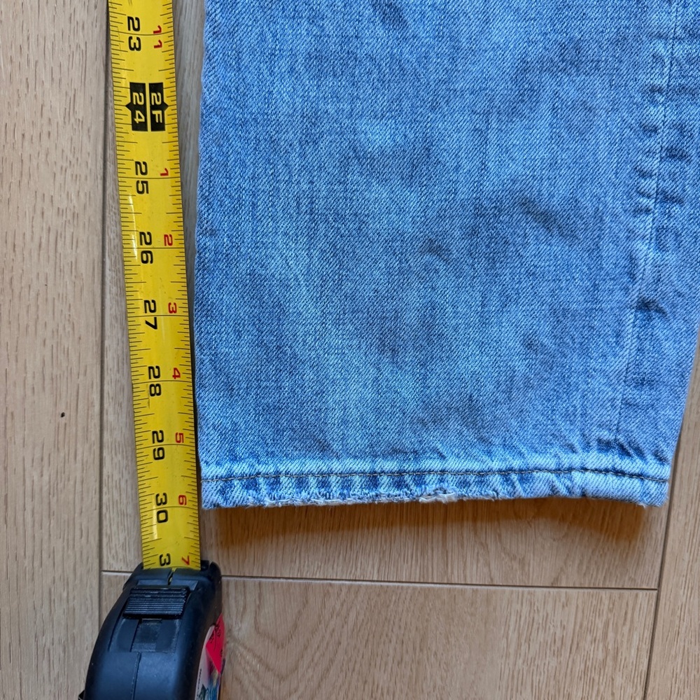 Pistola Light Blue Distressed lightweight Straight leg High Rise Jeans size 25 - Picture 11 of 12